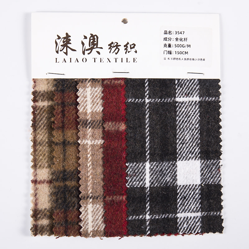 Merah Rekaan Baharu Kain Tweed Kotak-kotak Twill Untuk Baju 3547