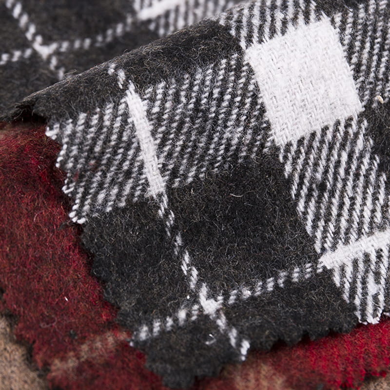 Merah Rekaan Baharu Kain Tweed Kotak-kotak Twill Untuk Baju 3547