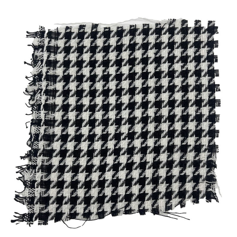 100 Kain Tenunan Tekstur Halus Houndstooth Poliester Untuk Pakaian 2138