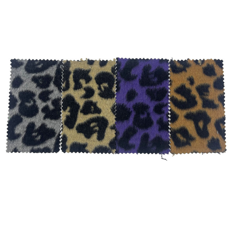 Leopard Long Hair Plush Multi Colors Tweed Fabrics For Upholstery 2196