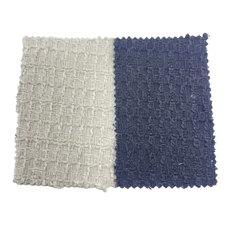 Hitam Putih Timbul Memeriksa Fabrik Tweed Bulu Untuk Kot 3786