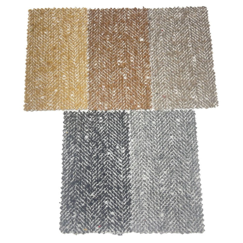 Kain Tweed Tebal Bubble Herringbone Grey White Bulu Untuk Pakaian pada Musim Sejuk 3906